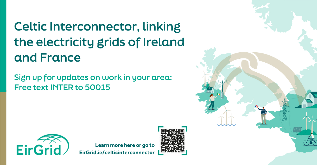 A notice for promoting Celtic Interconnector updates on social media