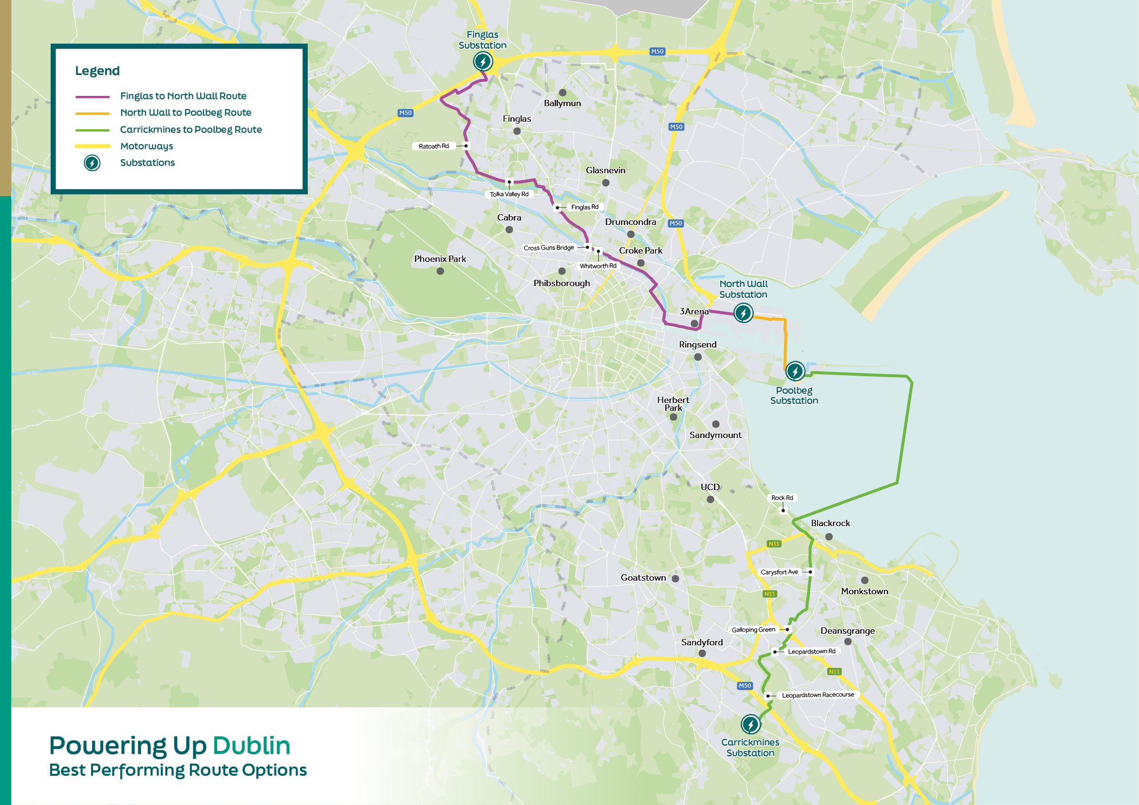 A map showing the Powering Up Dublin BPOs